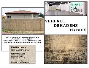 Logo Ausstellung Bunkerhillgallery Verfall-Dekadenz-Hybris